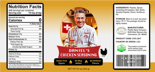Custom Illustrative Seasoning Label packaging label